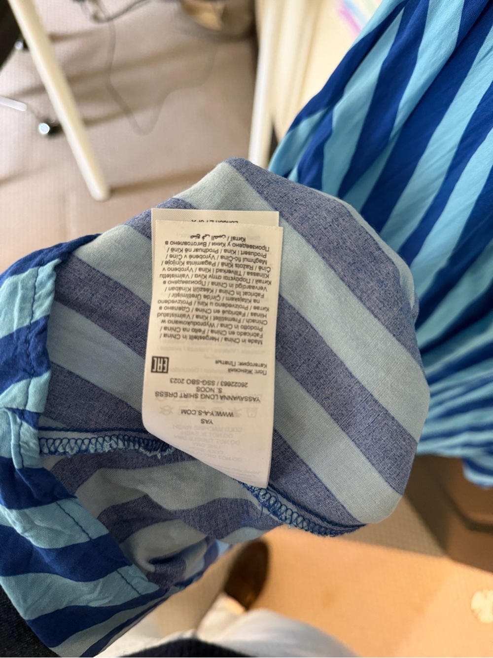 YAS Blue Striped Maxi Shirt Dress - Picture 8 of 9